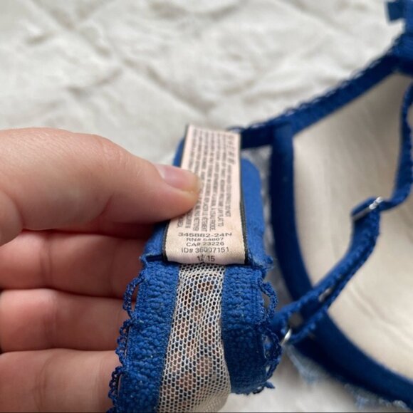 Victoria's Secret | Blue Floral Bling Dream Angels Lined Demi Bra | Size 36B - Picture 12 of 12